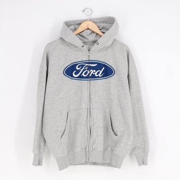 FORD Mustang Boss 302 Full-Zip Hoodie Gray Fleece Unisex Size M - Picture 3 of 7